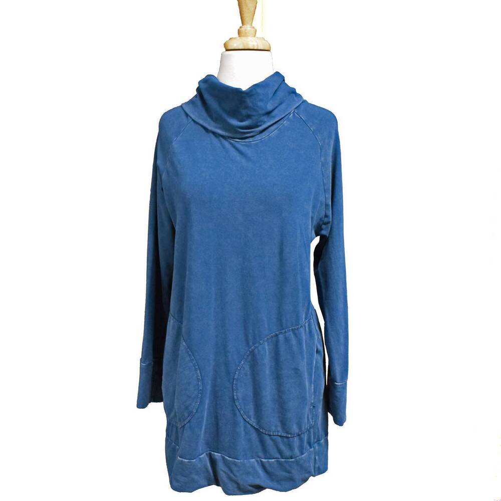 NEW INOAH women's cowl neck top in prussian